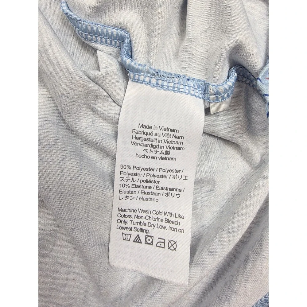 J. Crew Performance Blue Golf Print 1/4‎ Button Short Sleeve Polo Men's Size XL
